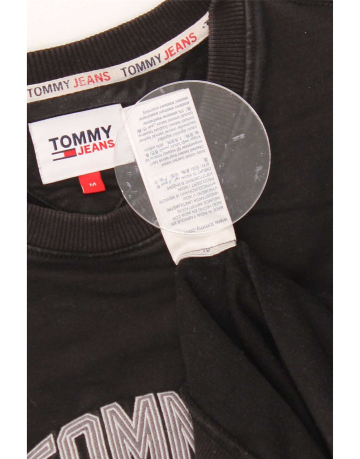 Hanorac grafic pentru bărbați Tommy Hilfiger Pulover mediu din bumbac negru
