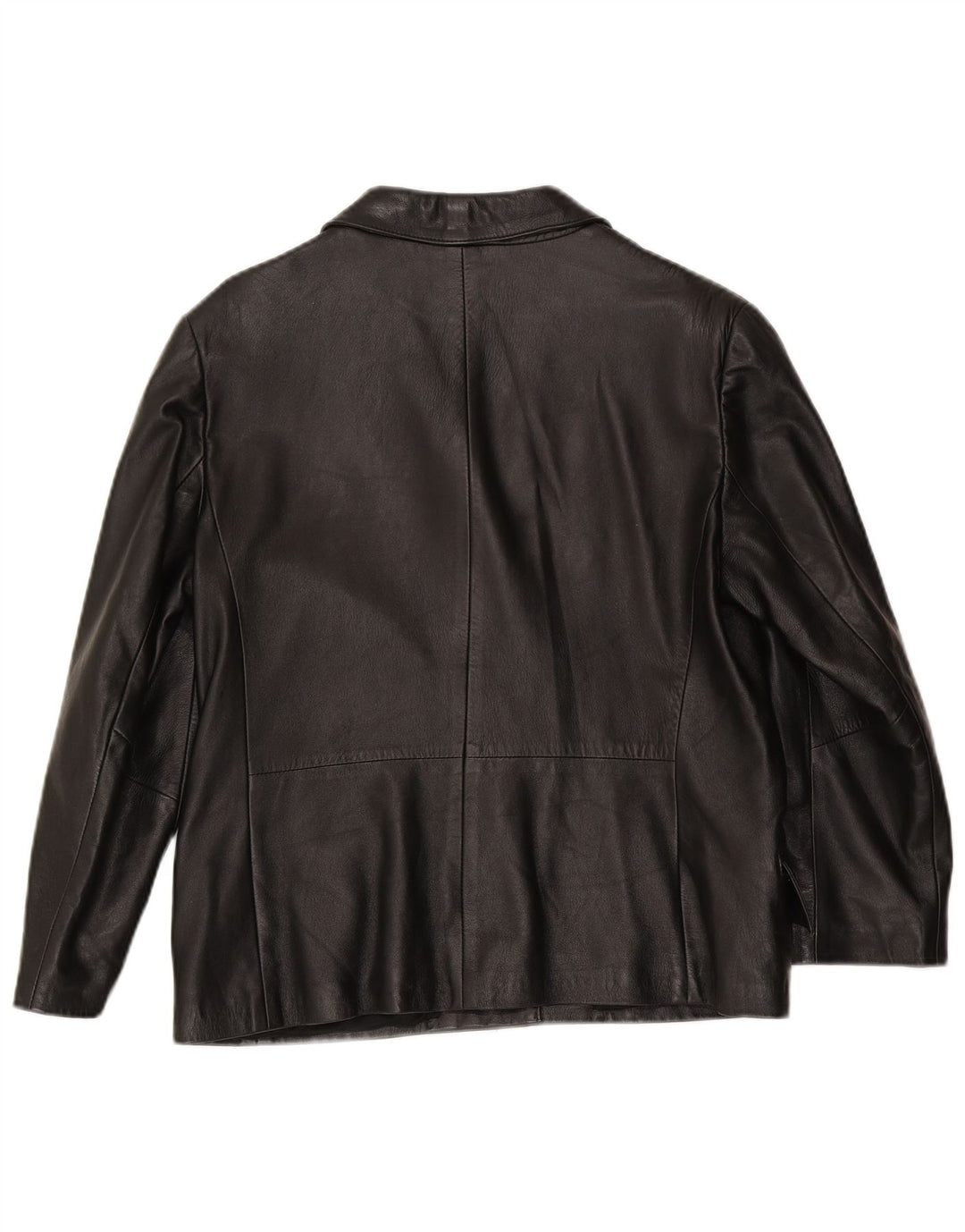 Jachetă vintage din piele cu 3 nasturi pentru femei IT 48 XL din piele neagră