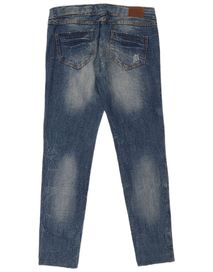 Blugi slim pentru femei Rifle Distressed IT 44 Medium L34 L30 Bumbac albastru