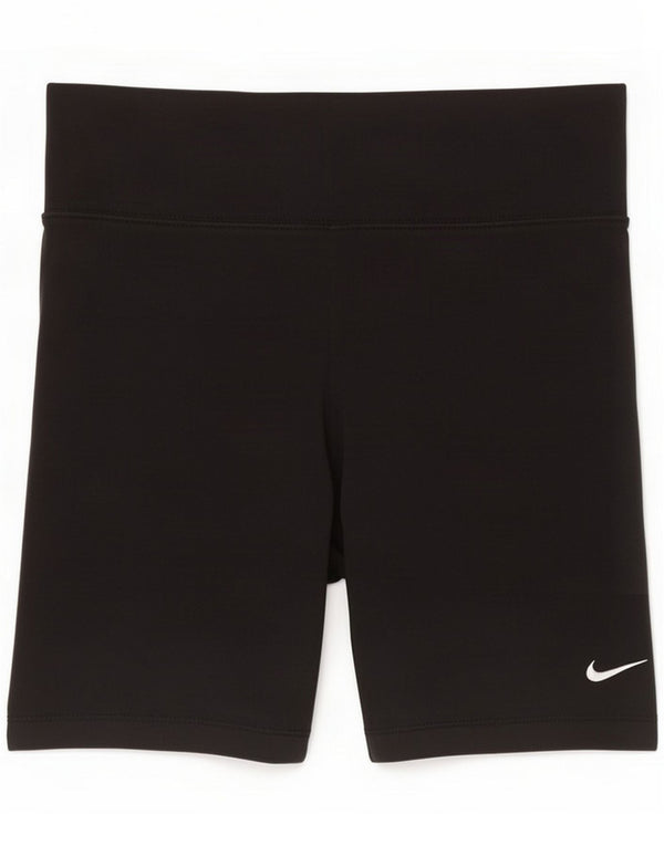 Nike Womens Sport Shorts UK 12 Medium Black Bumbac