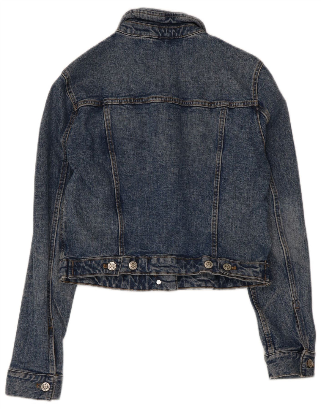 Jachetă de denim scurtă pentru femei Zara UK 10 Small Blue