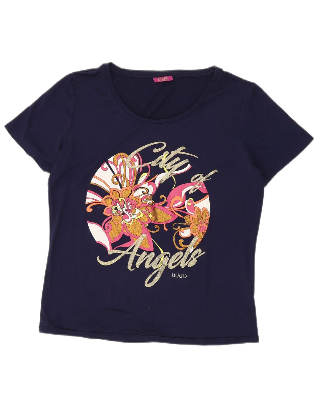 Tricou grafic pentru femei LIU JO Top UK 14 Medium Bleumarin Floral