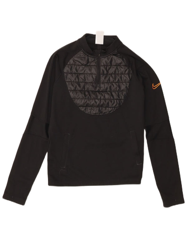 Pulover Nike pentru băieți Therma-Fit, cu fermoar și gât, 13-14 ani, XL, negru