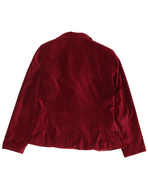 Jachetă vintage din catifea deschisă pentru femei IT 40 Bumbac Burgundy mic