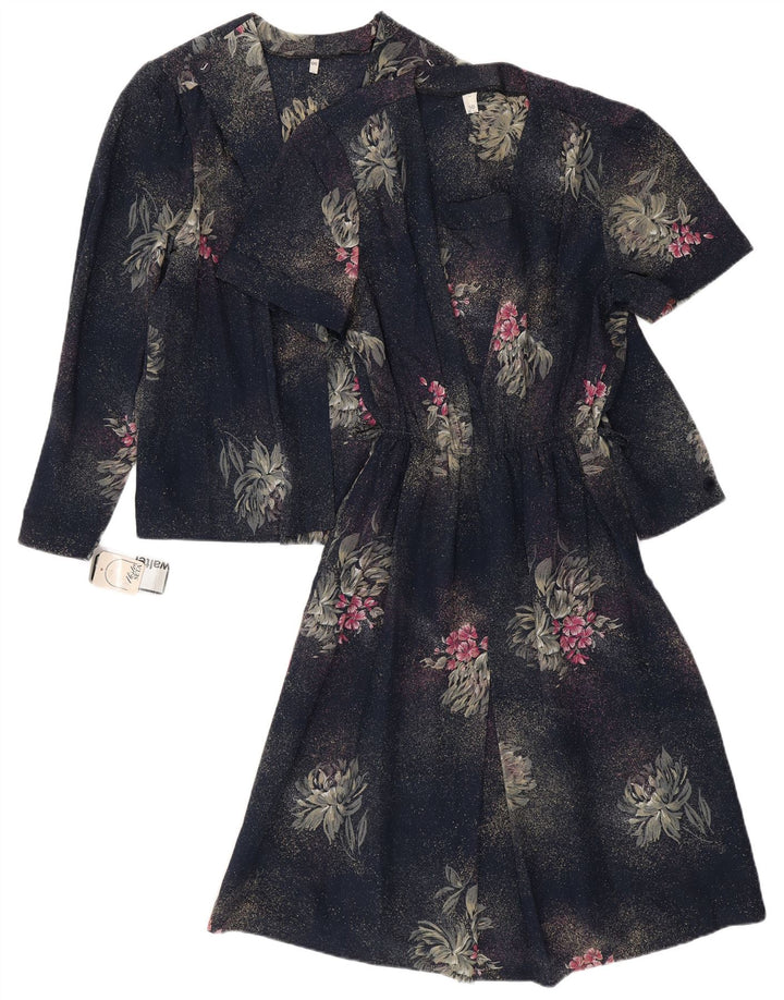 Set 2 piese pentru femei VINTAGE IT 50 XL Bleumarin Floral Poliester
