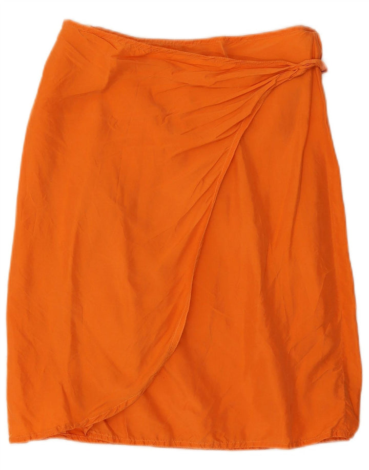 Fusta Wrap pentru femei Vintage Medium W28 Orange Silk