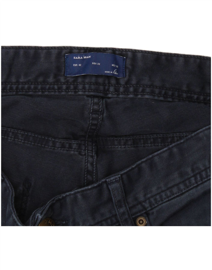 Blugi slim pentru bărbați Zara EU 42 Large W32 L30 Bleumarin