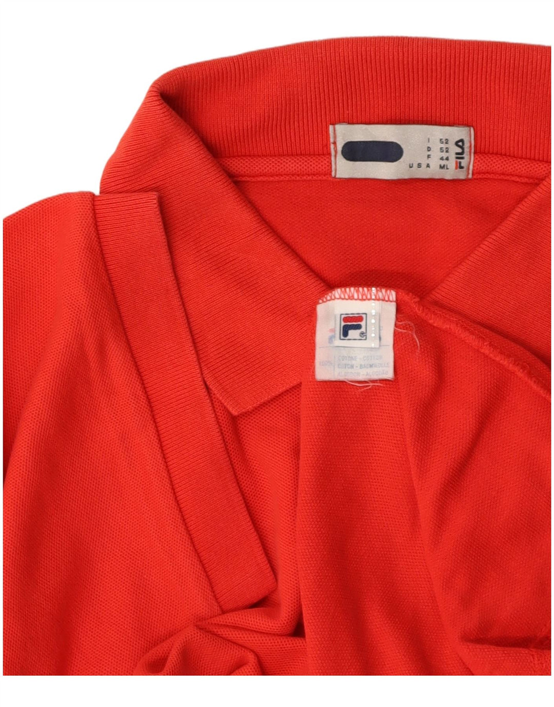 FILA Mens Polo Shirt IT 52 Large Red Cotton