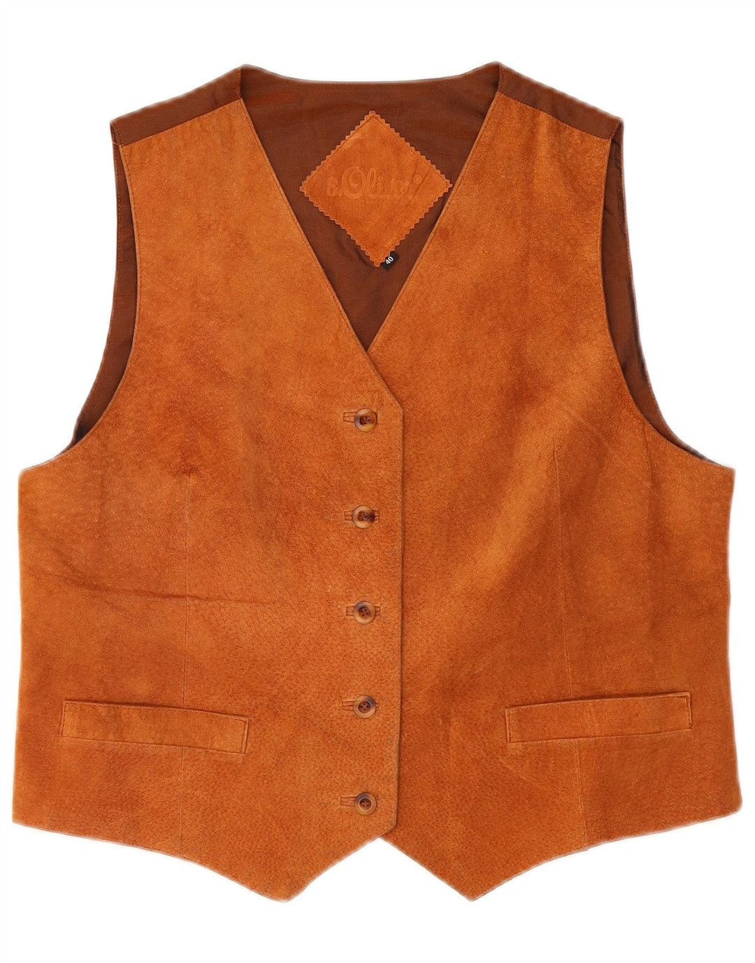 S.Oliver Gilet de piele intoarsa pentru femei IT 40 Mica Maro Piele