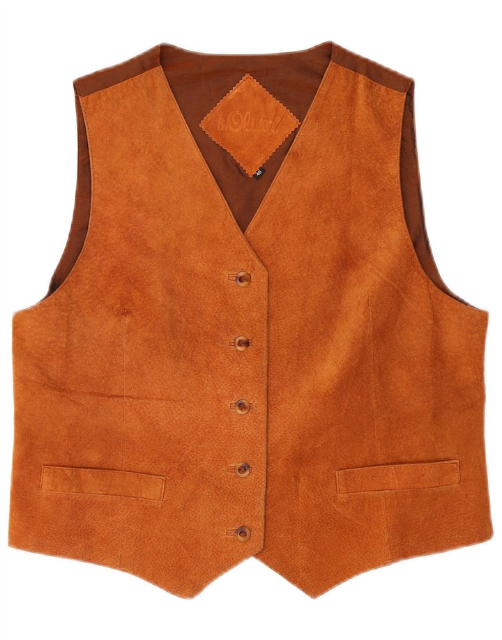 S.Oliver Gilet de piele intoarsa pentru femei IT 40 Mica Maro Piele