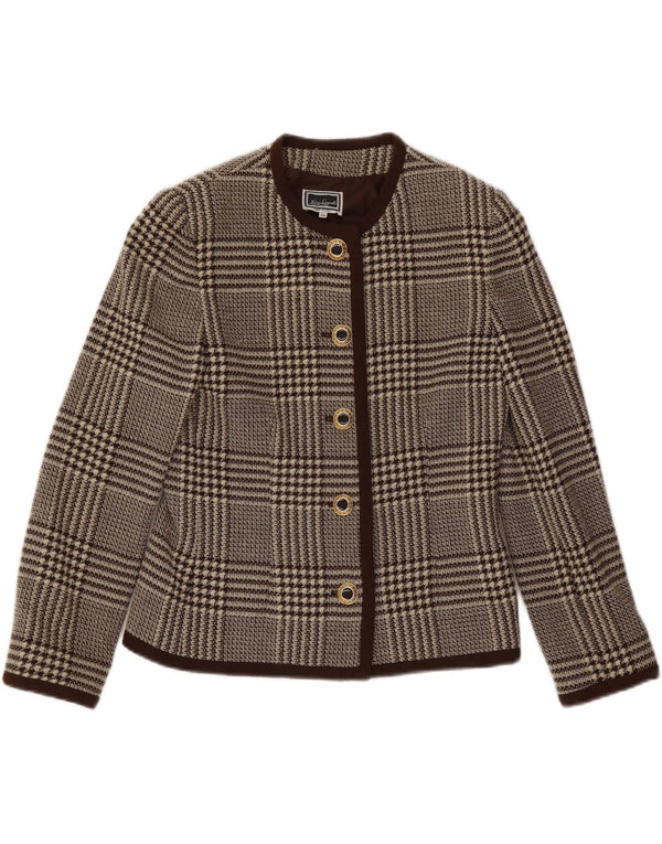 LUISA SPAGNOLI Jachetă Blazer Femei IT 44 Medium Brown Houndstooth