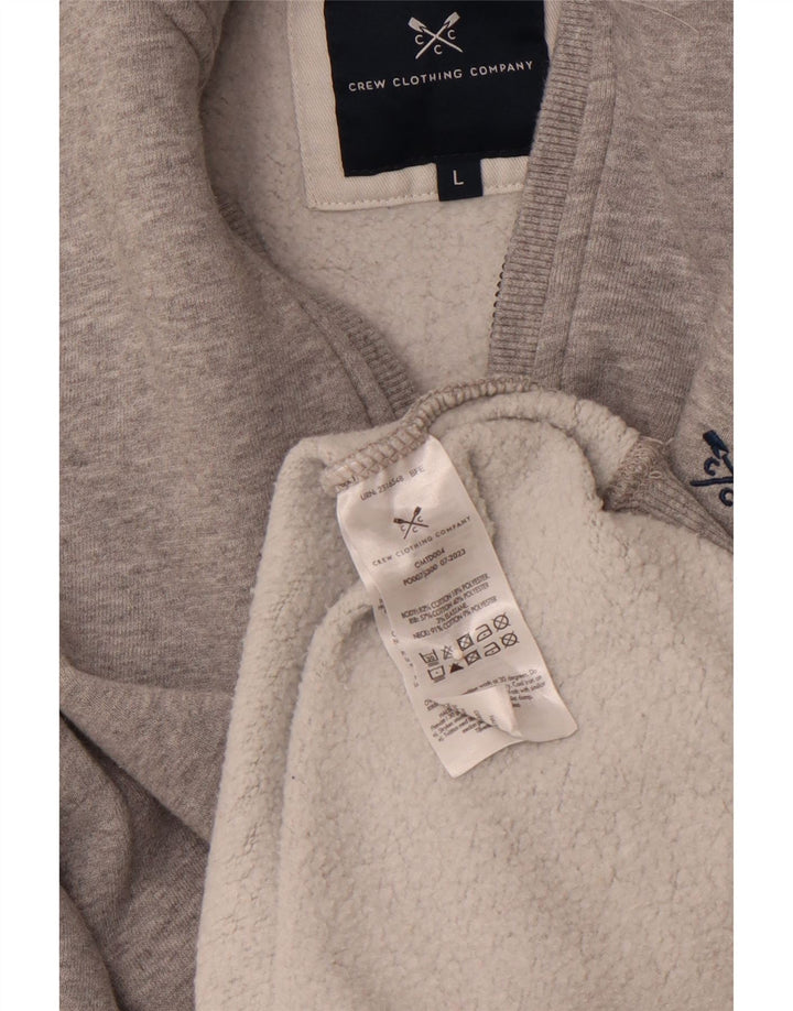 CREW CLOTHING Hanorac pentru bărbați cu fermoar și gât Pulover mare bumbac gri