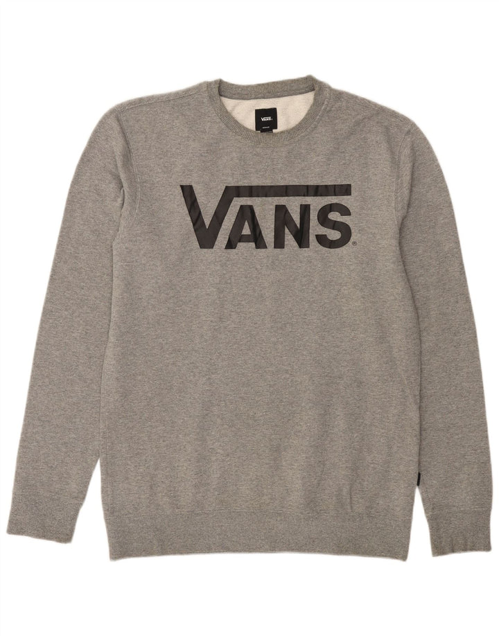 Hanorac grafic pentru bărbați VANS Pulover din bumbac gri mediu