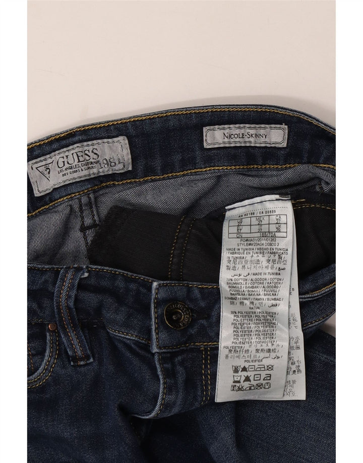 Blugi skinny Nicole GUESS pentru femei W29 L30 bumbac albastru