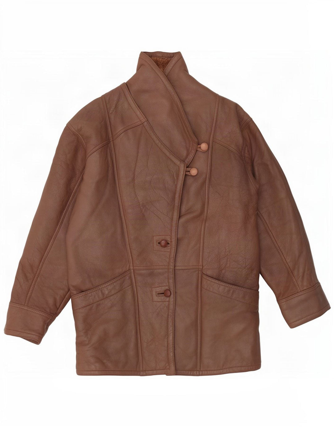 Jachetă vintage pentru femei din shearling UK 14 maro mediu
