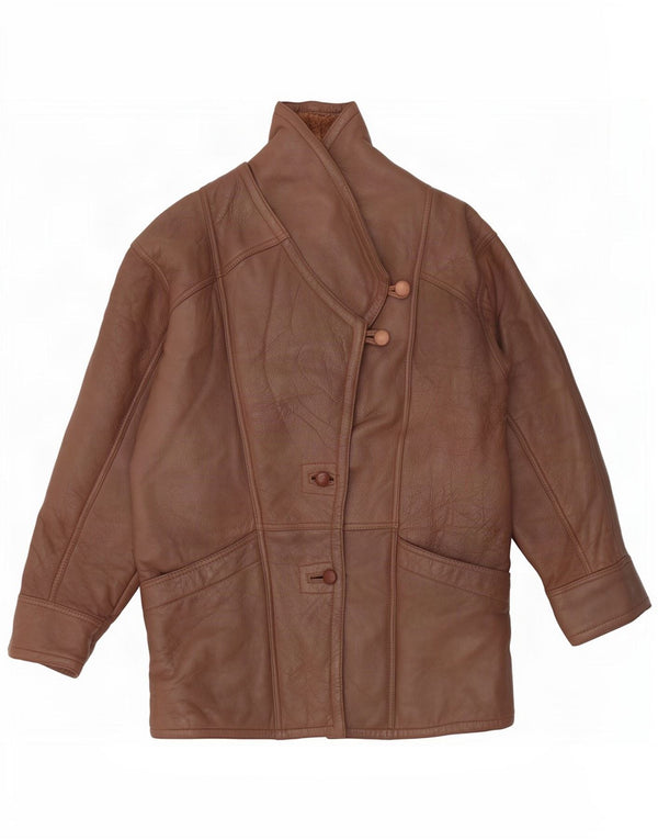 Jachetă vintage pentru femei din shearling UK 14 maro mediu
