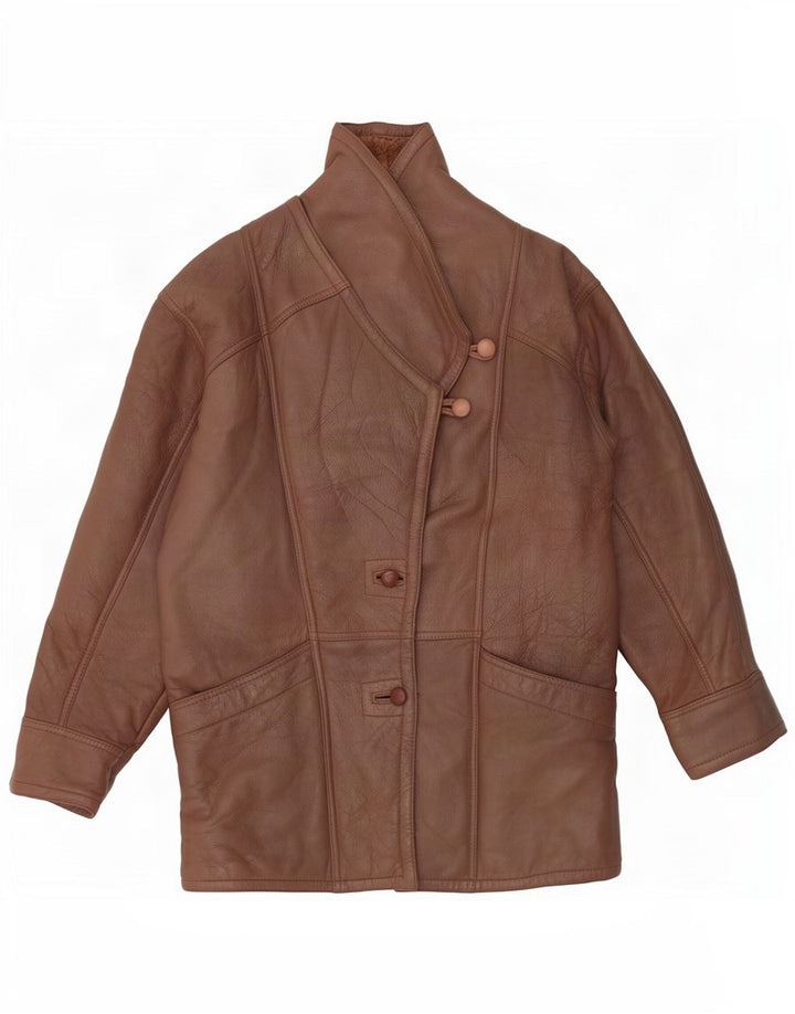 Jachetă vintage pentru femei din shearling UK 14 maro mediu