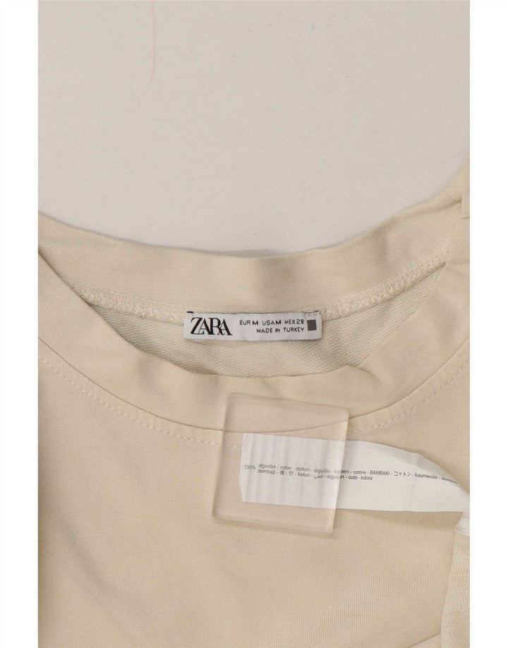 Pulover supradimensionat cu grafic pentru femei Zara UK 14 Medium White Floral