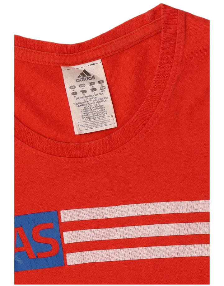 Tricou grafic pentru bărbați Adidas Top, bumbac roșu mediu