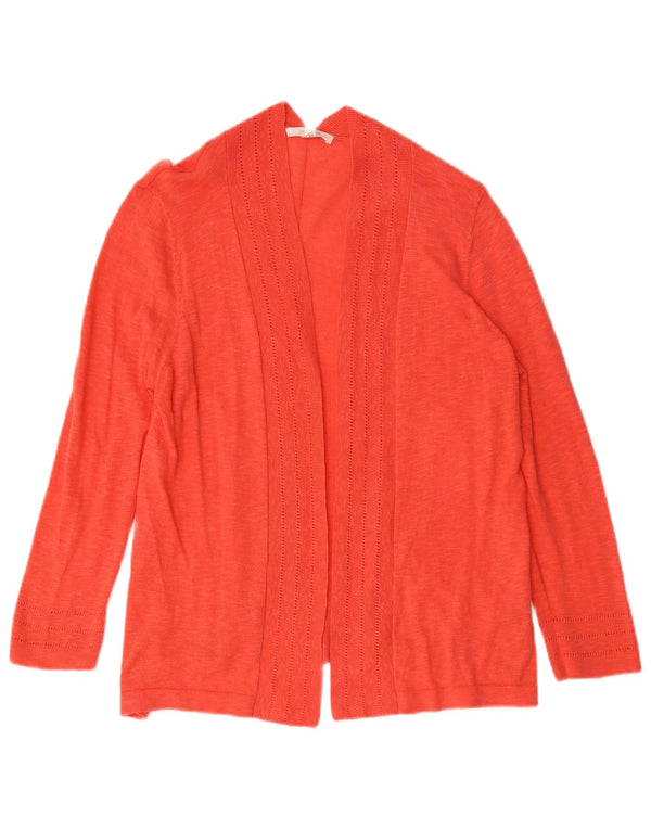 White Stuff Pulover cardigan deschis pentru femei cu mâneci 3/4 UK 14 mare portocaliu