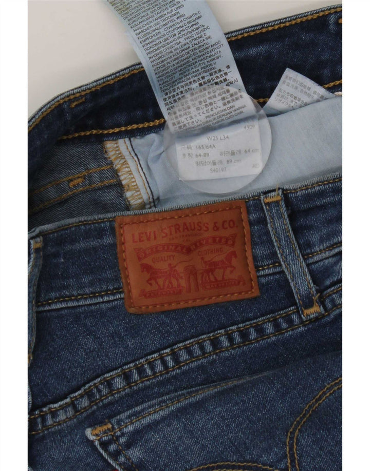 Blugi drepti pentru femei Levi's 714 W25 L34 Bumbac albastru
