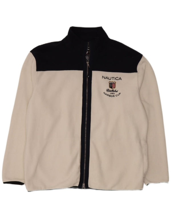 Jachetă polară pentru bărbați Nautica UK 44 2XL, alb, poliester color bloc