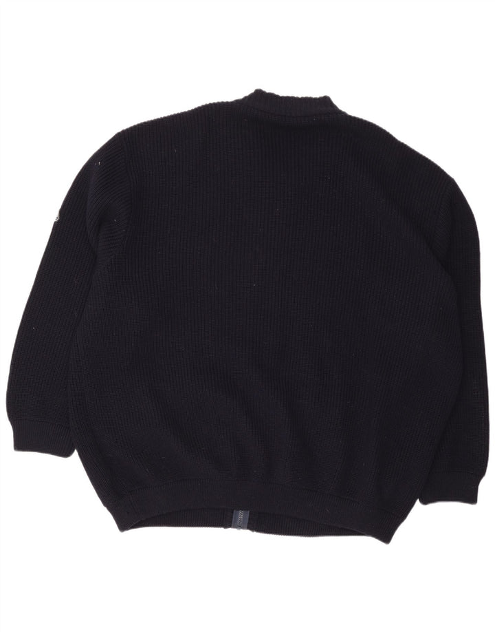 Pulover cardigan supradimensionat pentru bărbați Vintage XL Lână bleumarin