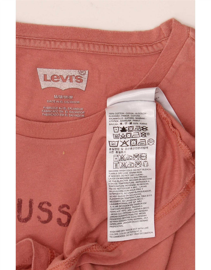 Tricou cu grafică Levi's pentru bărbați Top din bumbac roz mediu