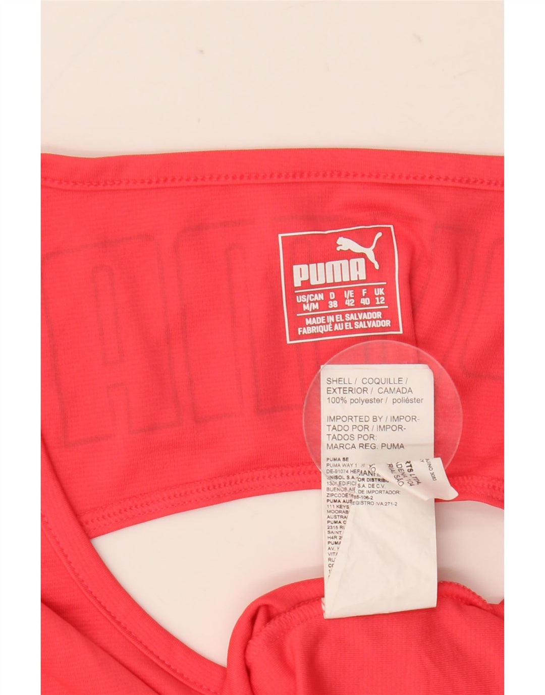 PUMA Womens Graphic T-Shirt Top UK 12 Medium Pink Polyester