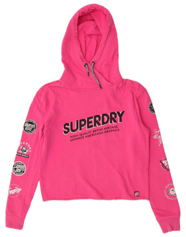Pulover supradimensionat cu glugă Superdry pentru femei, UK 6 XS, bumbac roz