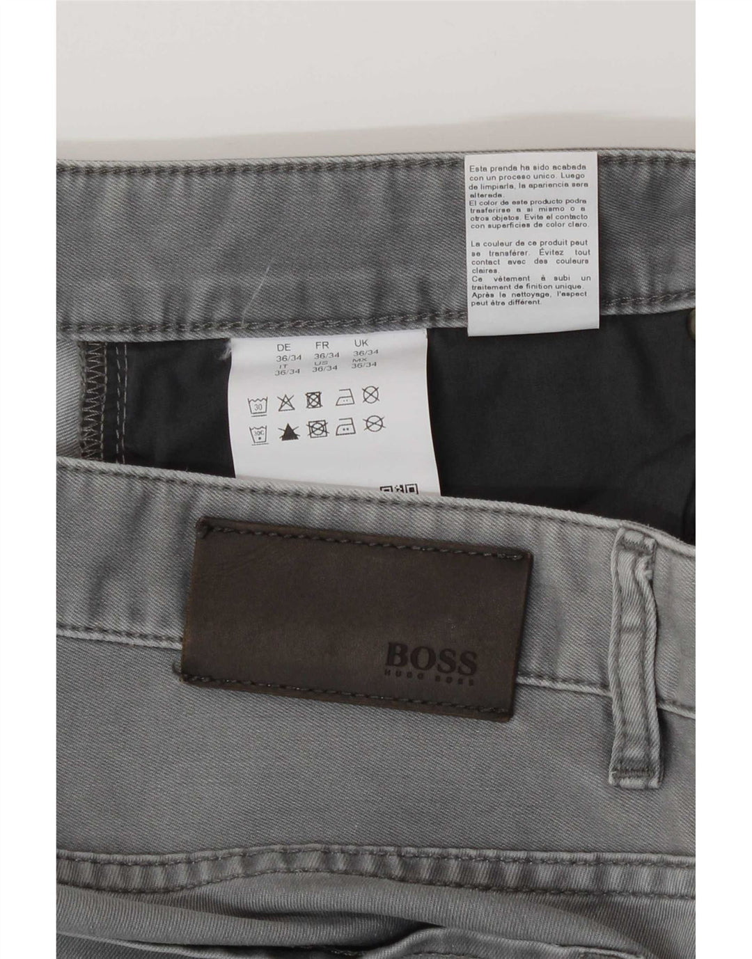 Blugi drepti pentru bărbați Hugo Boss W36 L34 bumbac gri