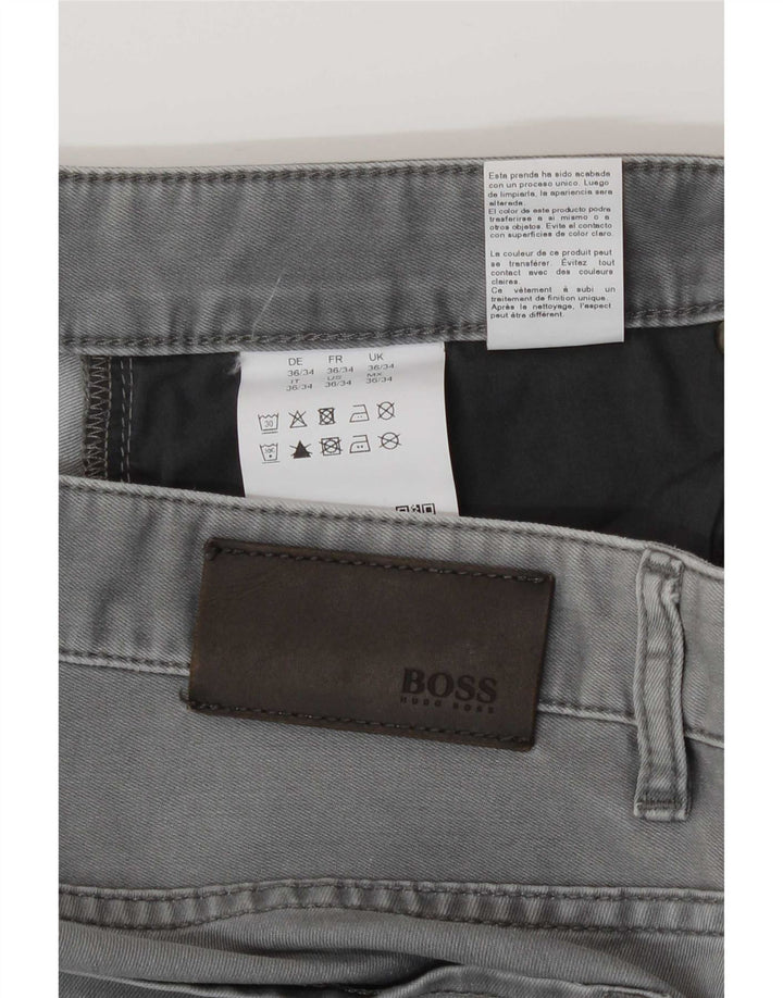 Blugi drepti pentru bărbați Hugo Boss W36 L34 bumbac gri