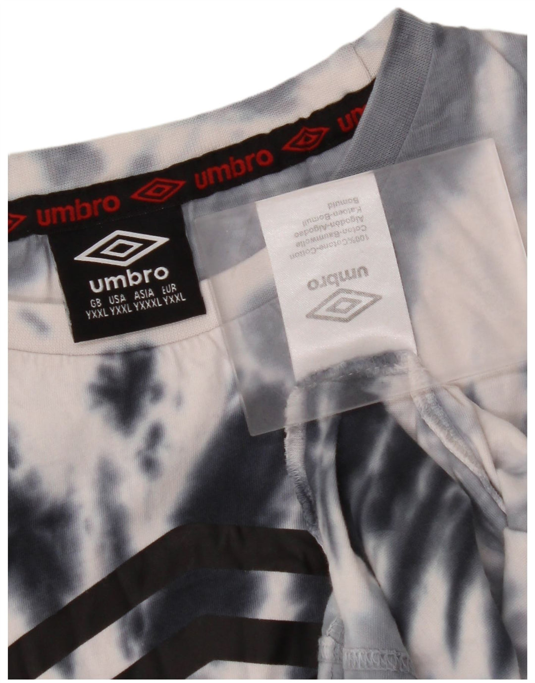 UMBRO Tricou cu grafic pentru băieți Top 15-16 ani 2XL Gri Tie Dye Bumbac