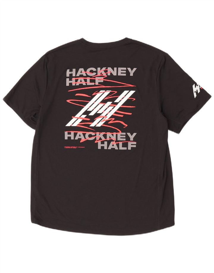 Tricou grafic Nike Dri Fit pentru bărbați Top mare din poliester negru
