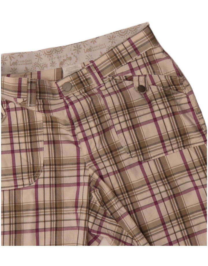 Pantaloni scurți casual pentru femei Lee US 8 Medium W30 Beige Check Bumbac