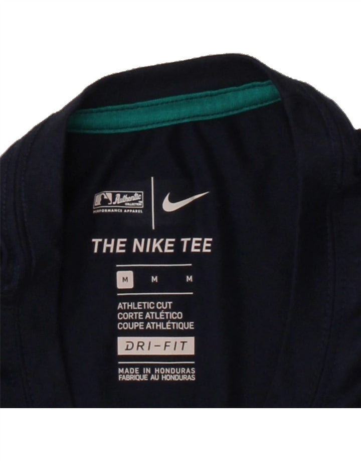 NIKE Mens Baseball Graphic T-Shirt Top Medium Navy Blue Polyester Vintage Nike and Second-Hand Nike from Messina Hembry 