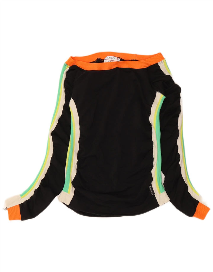 Max & Co. Top pentru femei cu umăr deschis UK 12 Medium Black Colorblock