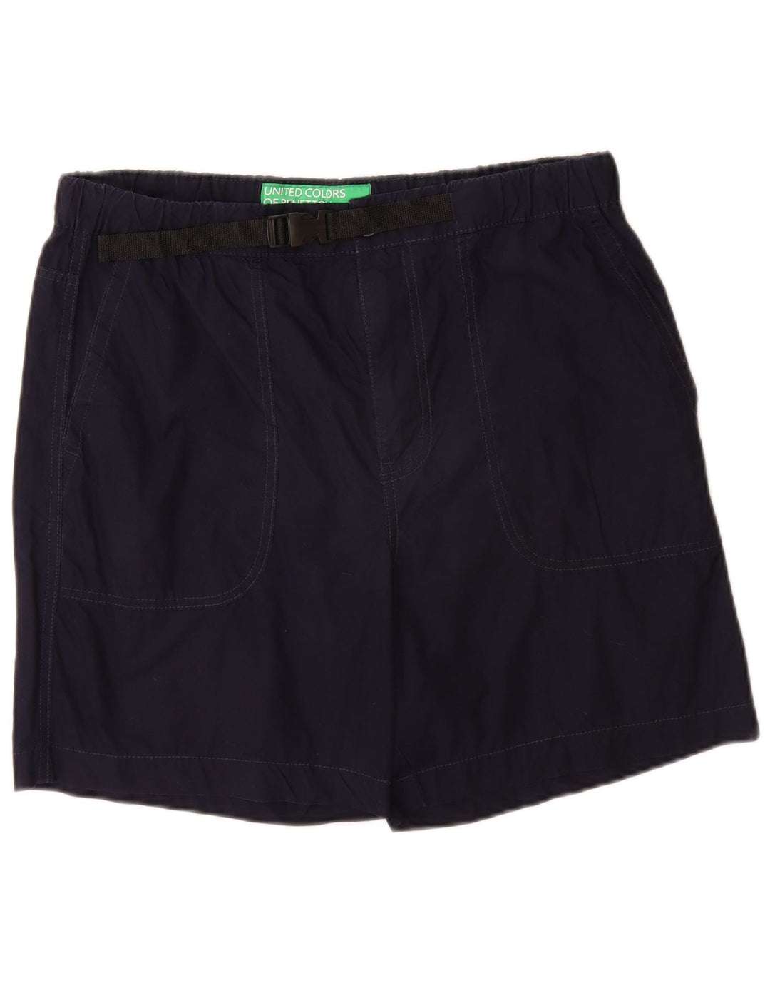 BENETTON Womens Chino Shorts Large W32 Navy Blue Cotton