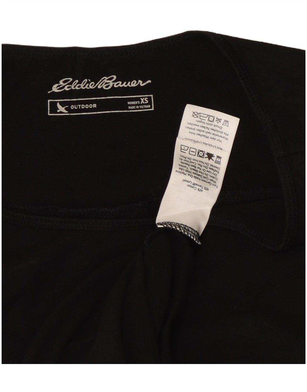 EDDIE BAUER Tricou supradimensionat pentru femei UK 6 XS Bumbac negru