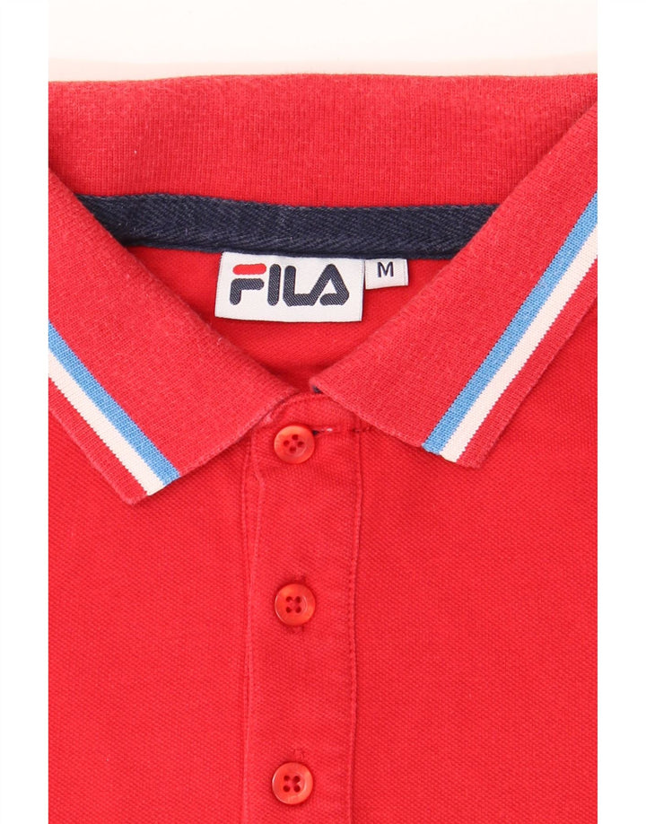 FILA Mens Polo Shirt Medium Red Cotton Vintage Fila and Second-Hand Fila from Messina Hembry 