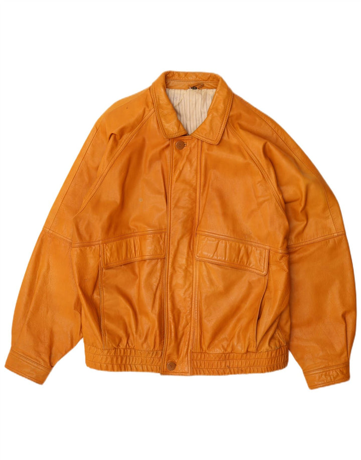Jachetă din piele vintage pentru bărbați IT 54 2XL din piele maro