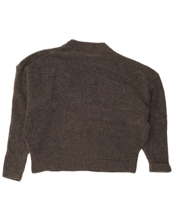 Pulover pentru femei Zara, cu decor relaxat, cu gâtul turn, UK 10 Mic, gri acrilic
