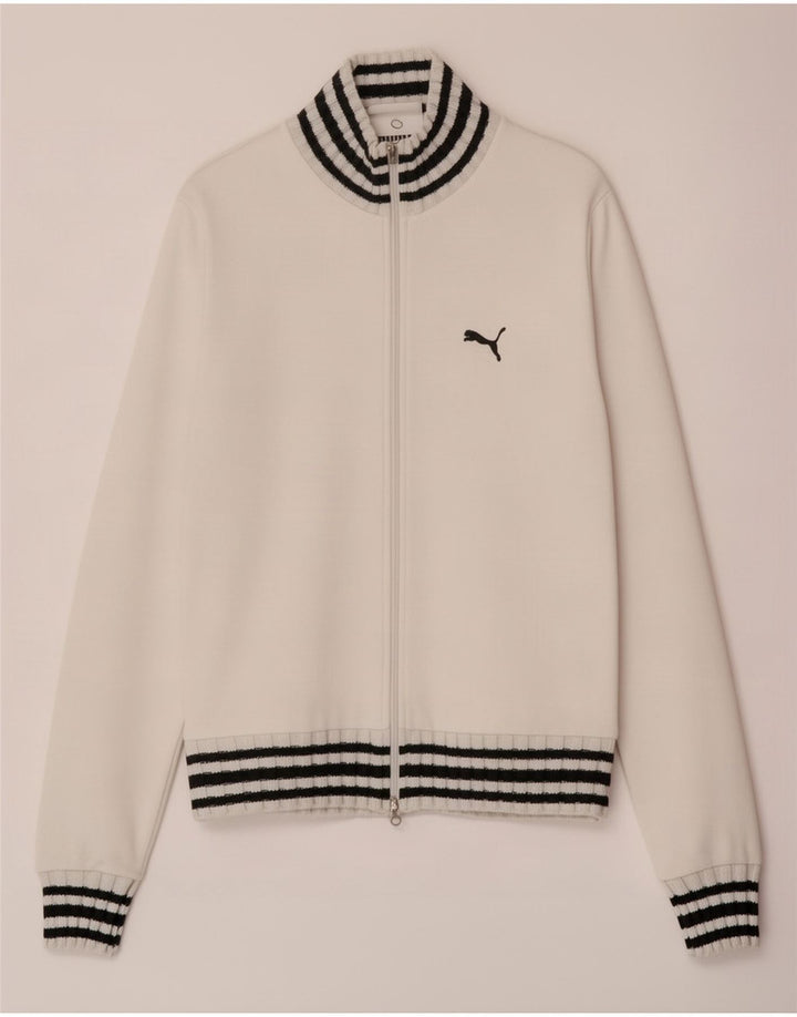 Jachetă de trening Puma pentru femei UK 14 Medium White Striped