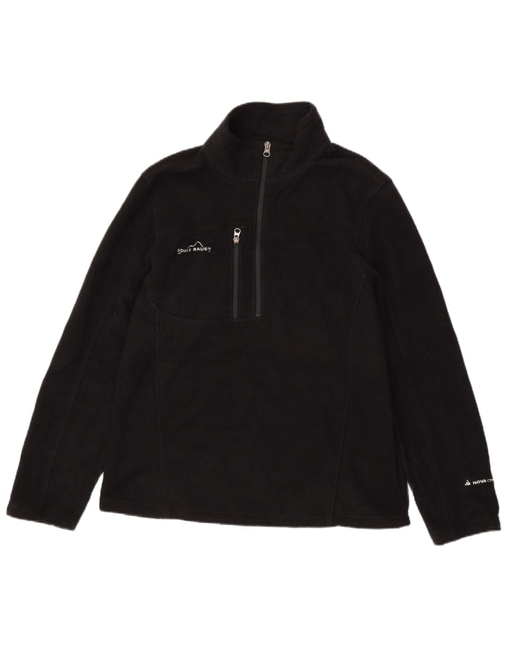 Pulover din lână pentru bărbați Eddie Bauer, cu fermoar, negru, poliester