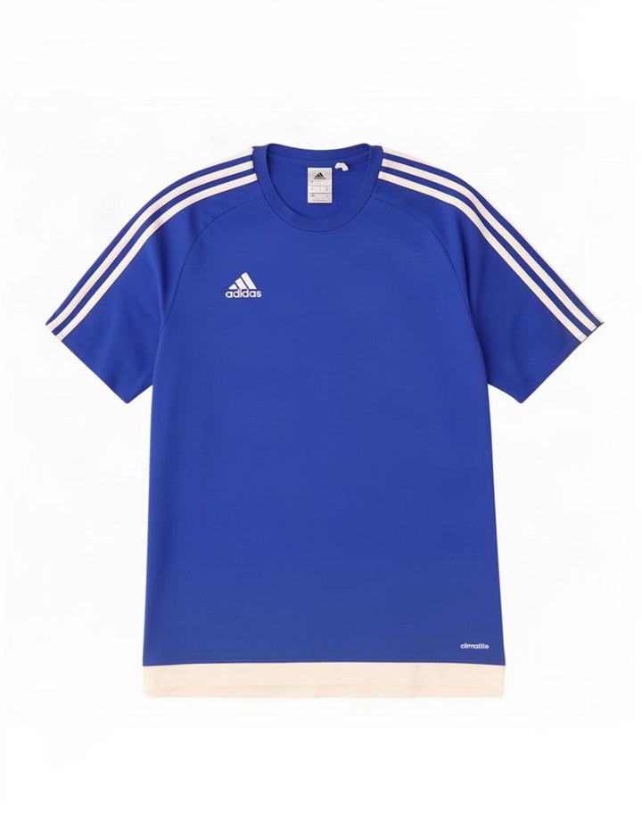 Tricou Adidas Climalite pentru bărbați Top Medium Blue Colorblock Poliester