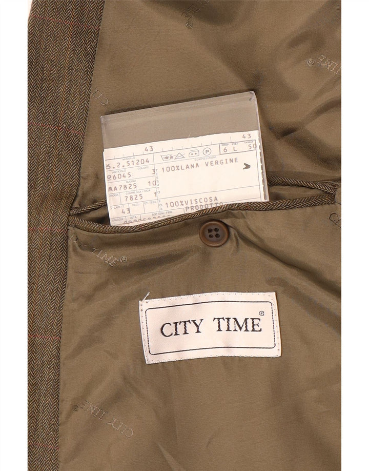 Jachetă blazer pentru bărbați City Time IT 50 Lână maro mare