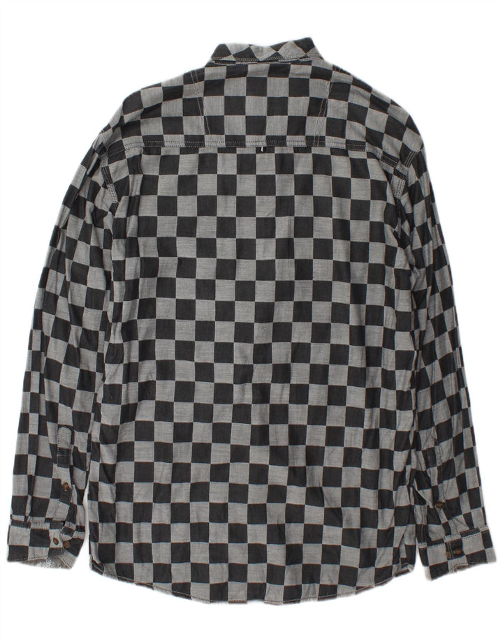 Cămașă Vintage pentru bărbați Gri mediu Geometric