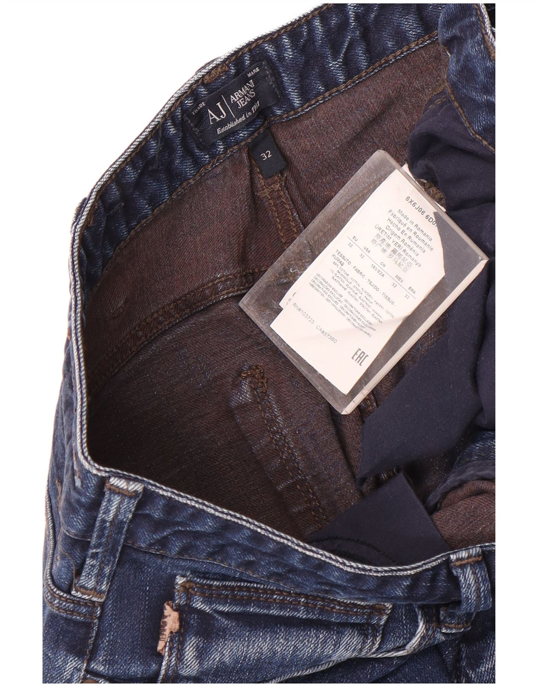 Blugi slim pentru bărbați Armani W32 L32 bumbac bleumarin