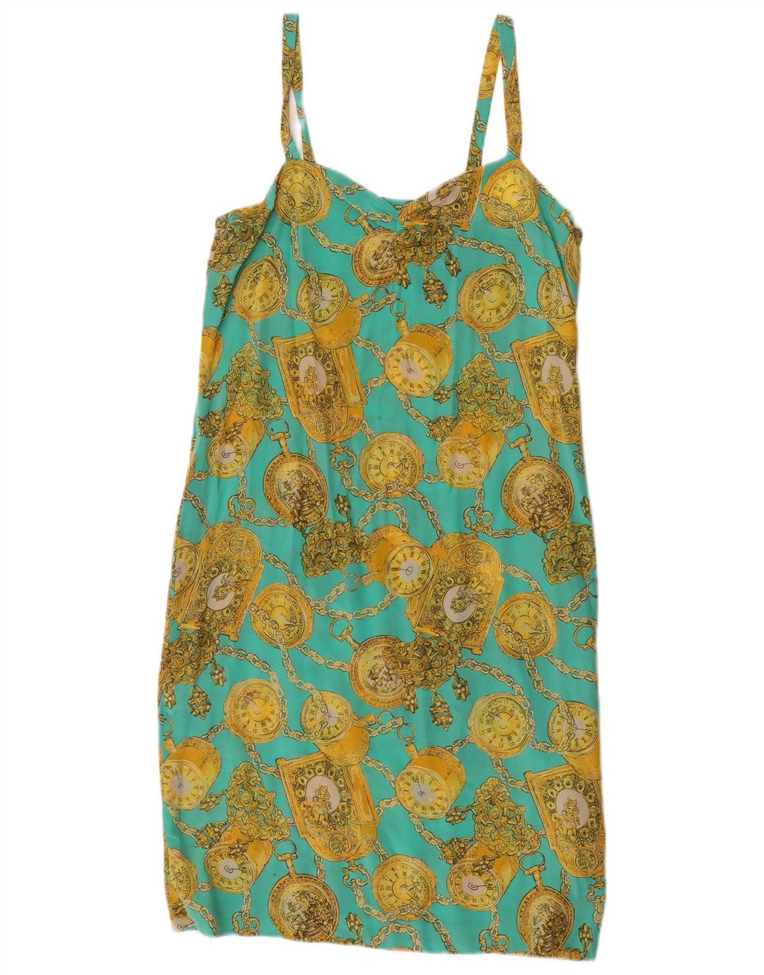 Rochie de damă vintage cu model abstract UL 12 Turcoaz mediu