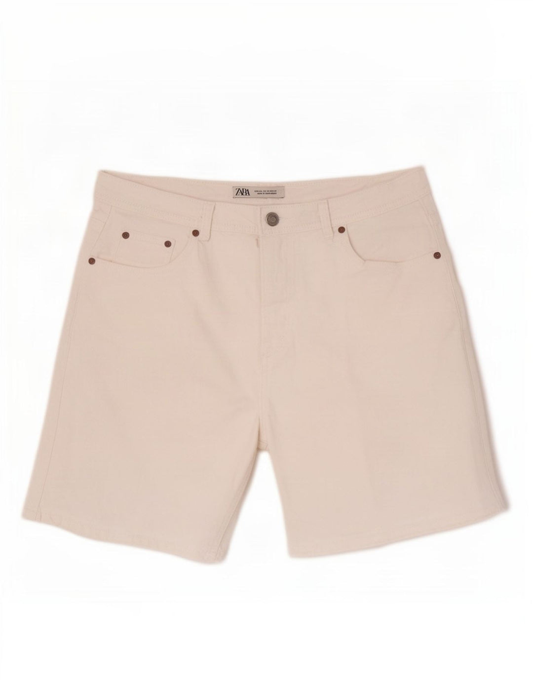 Pantaloni scurți din denim pentru bărbați Zara EU 44 Large W34 Bumbac alb